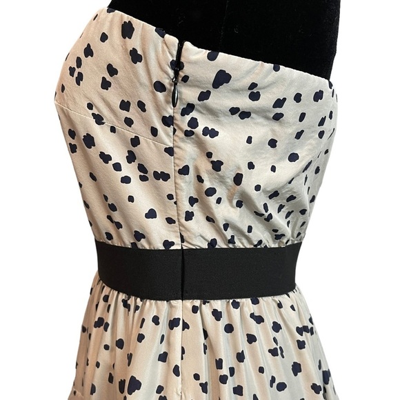 Theory 100% Silk Strapless Tiered Ruffle Skirt Dress All Over Pattern Size 4 - Picture 6 of 10